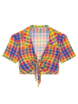 Mesh Tie-Front Cover Up ::RET