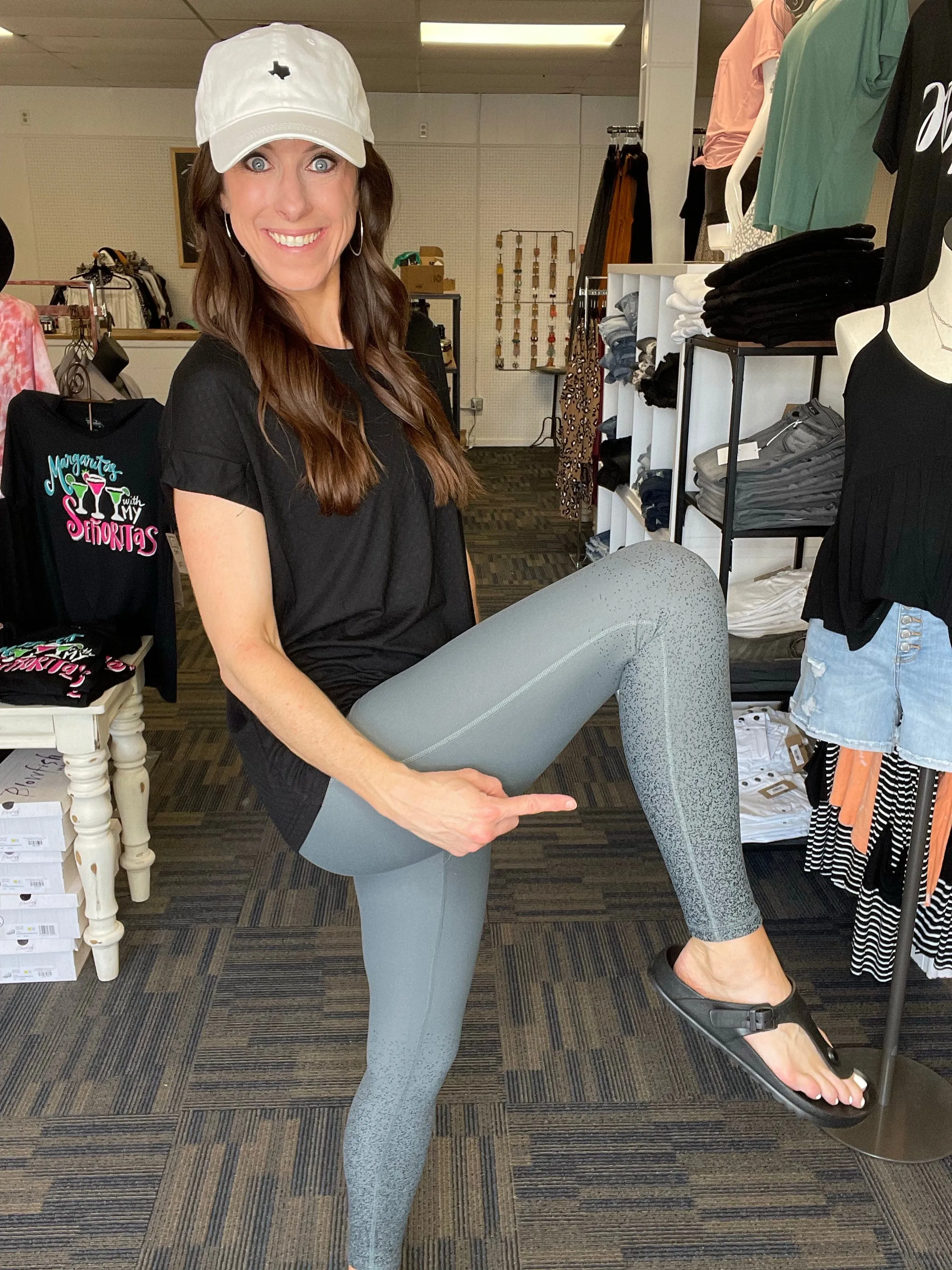 Metallic Raindrop Foil Highwaist Leggings in Deja Vu