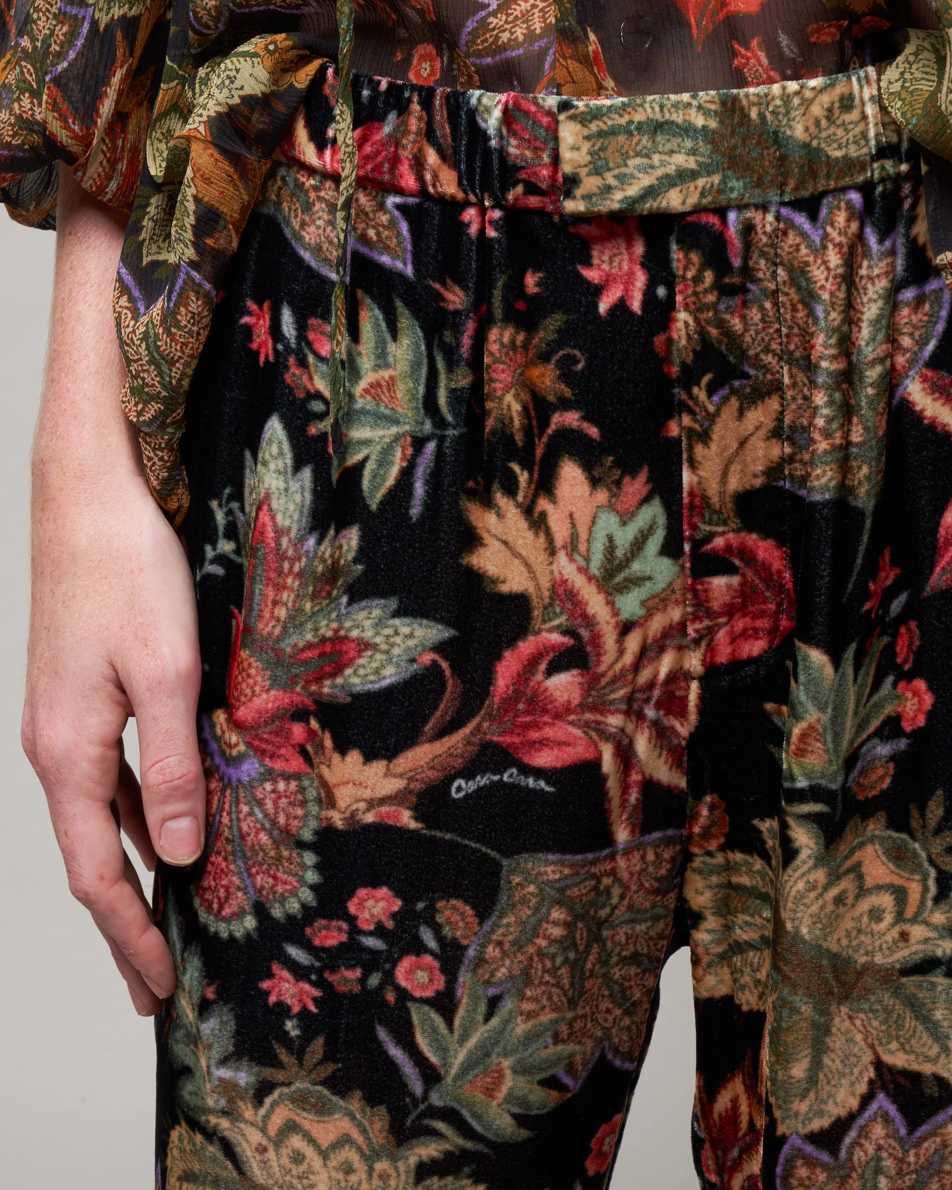 milano pant - multi jacobean black
