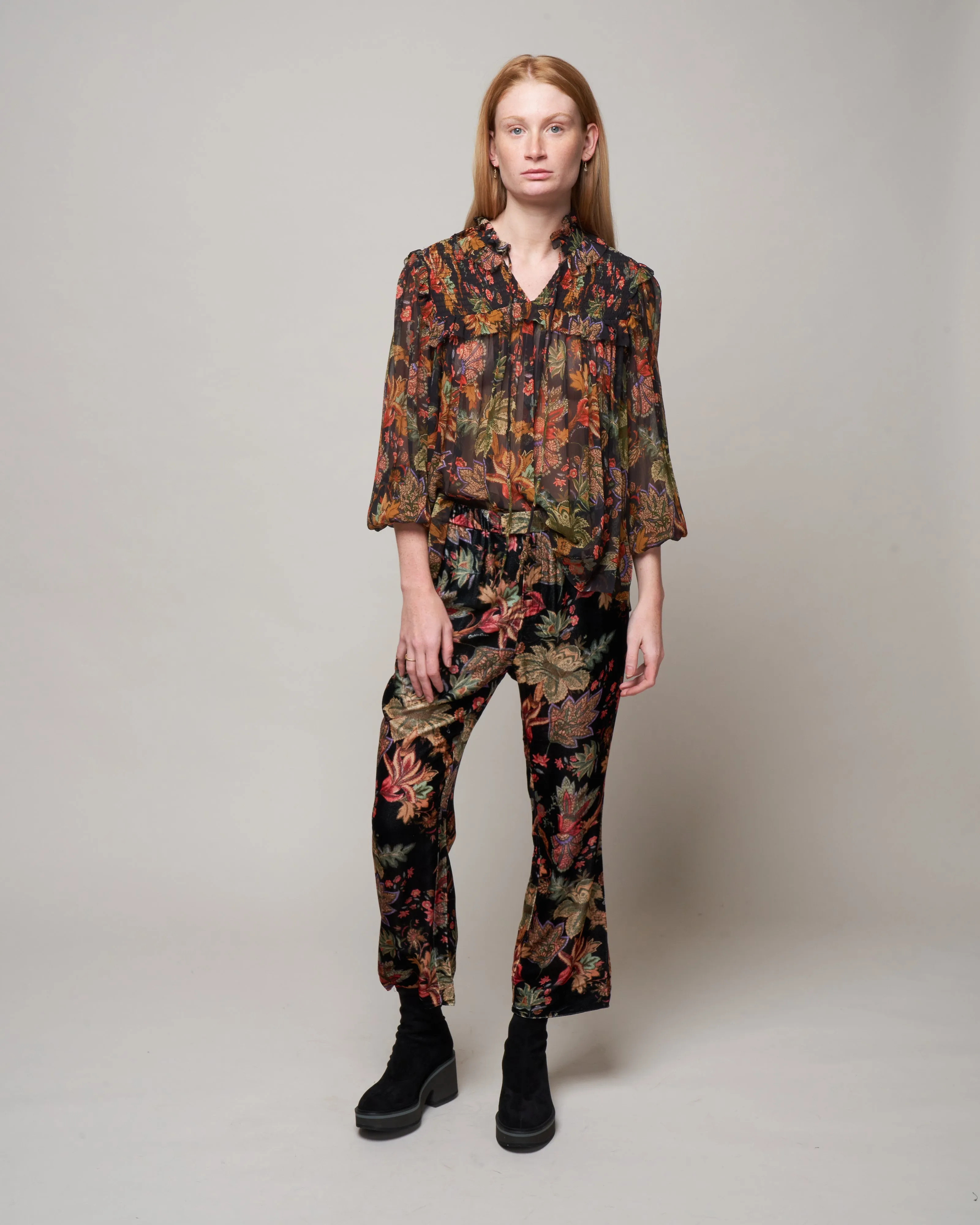 milano pant - multi jacobean black