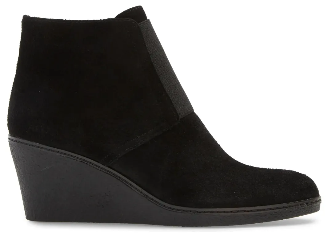 Moira wedge booties in black suede