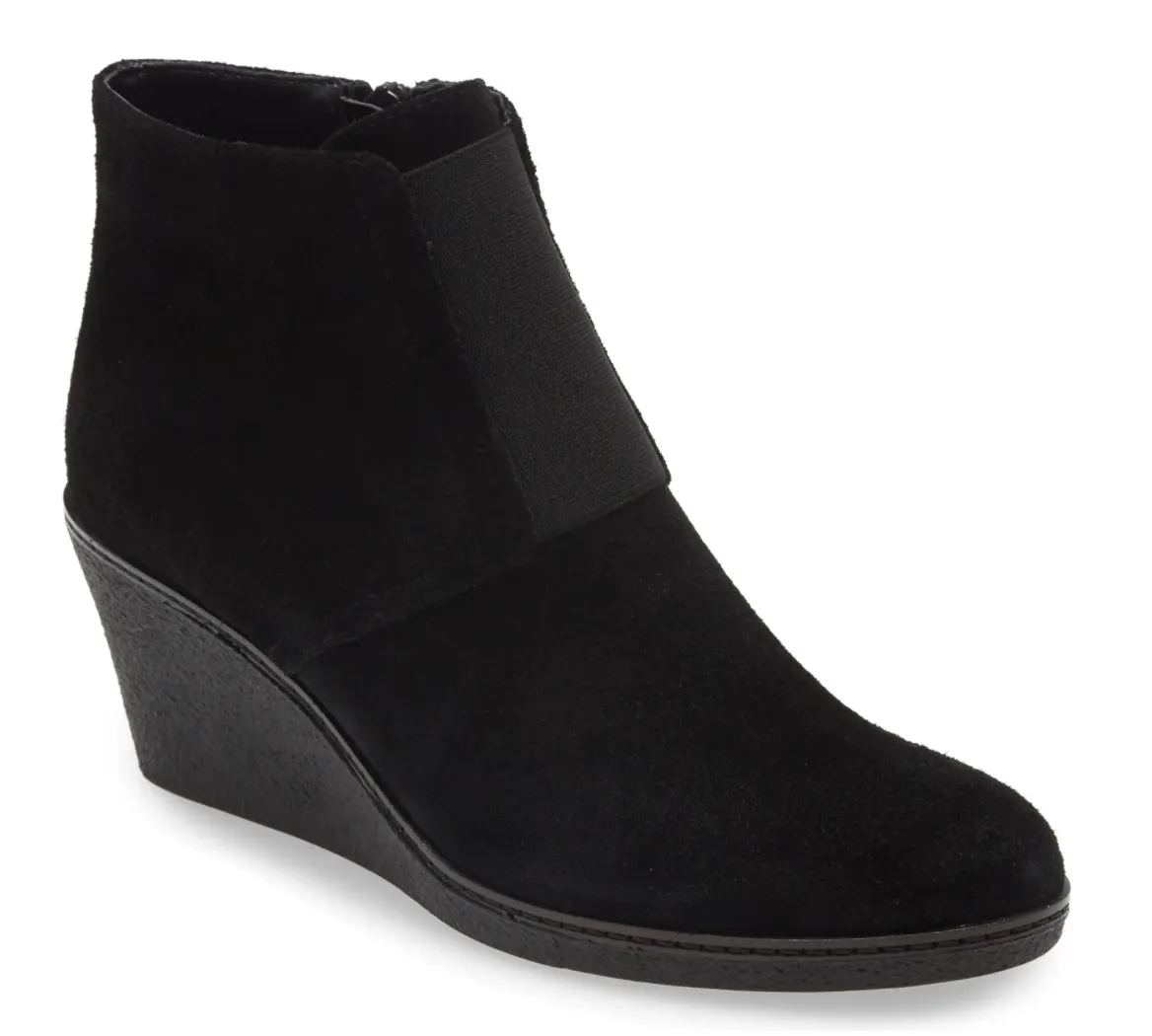 Moira wedge booties in black suede