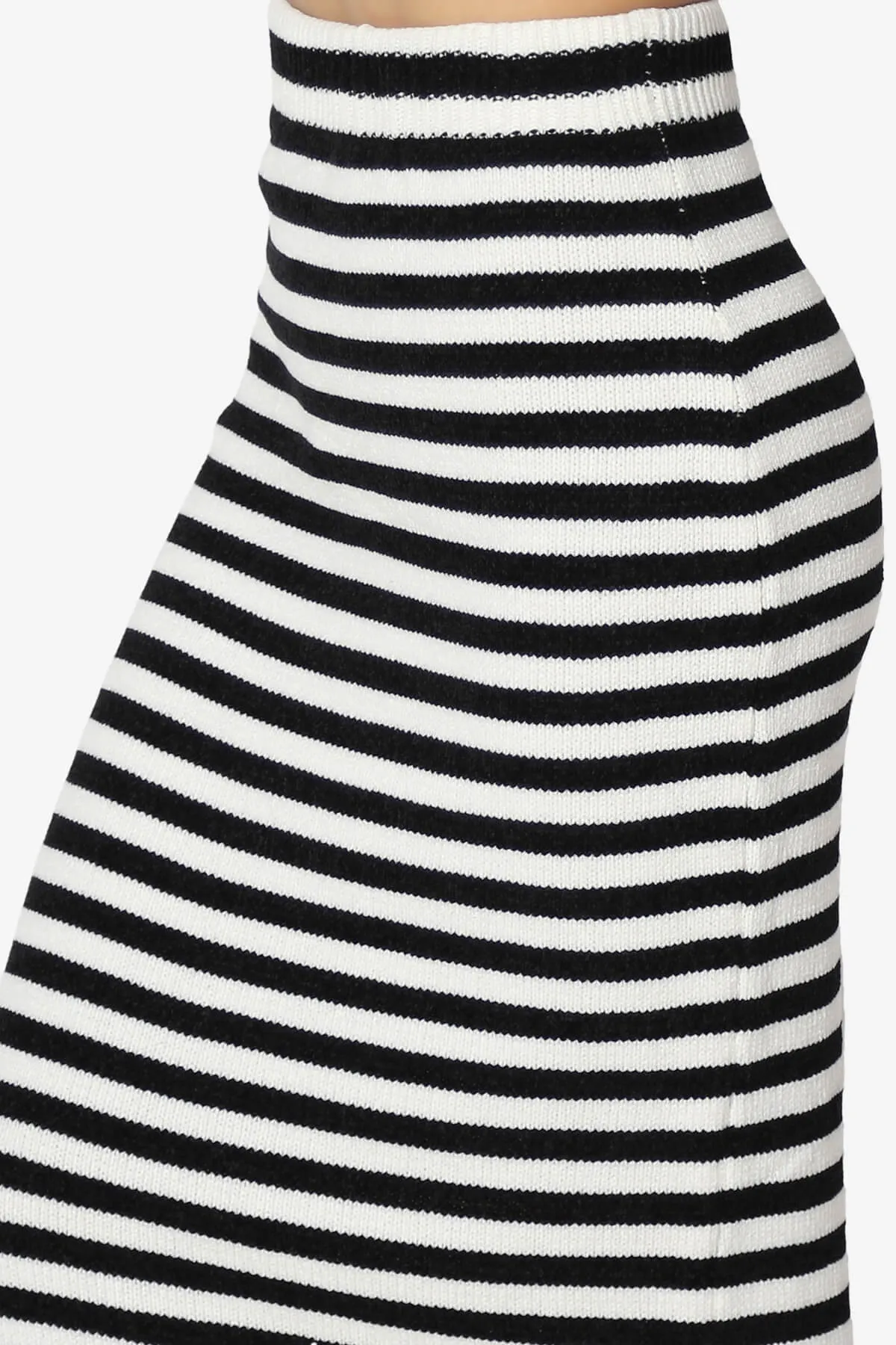Mona Striped Thick Knit Sweater Long Skirt