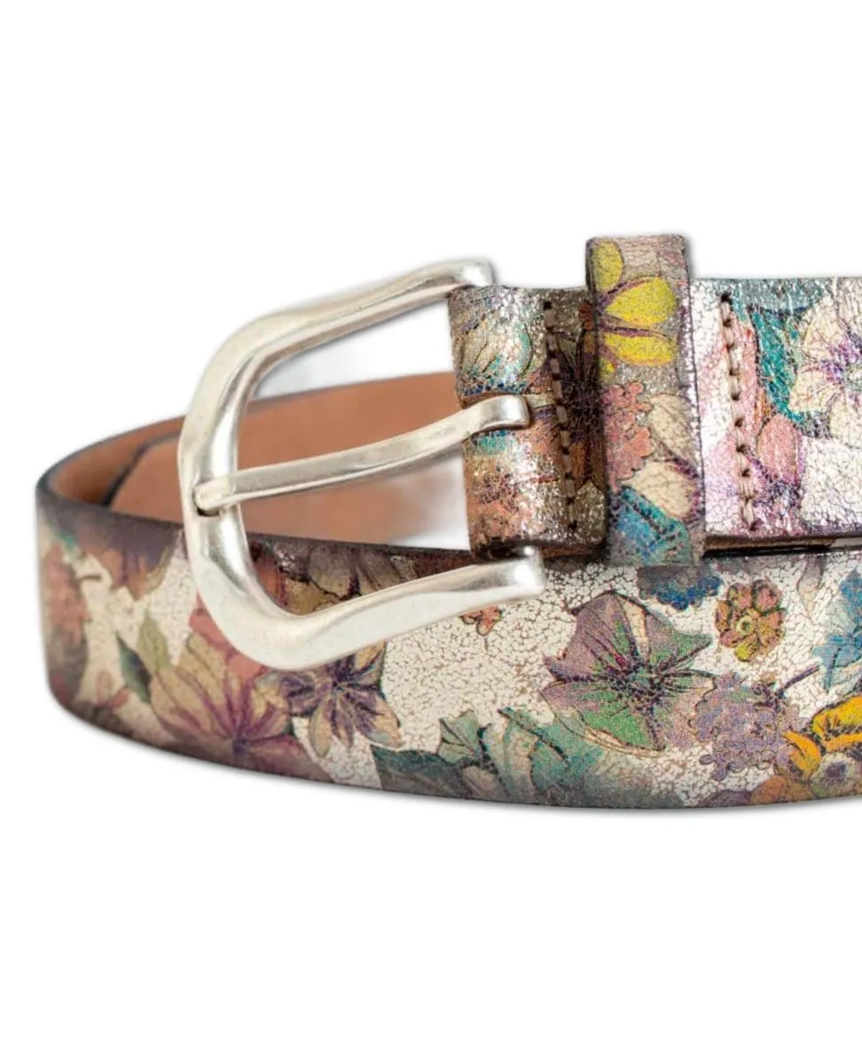 Multicolor Floral Designed Belt
