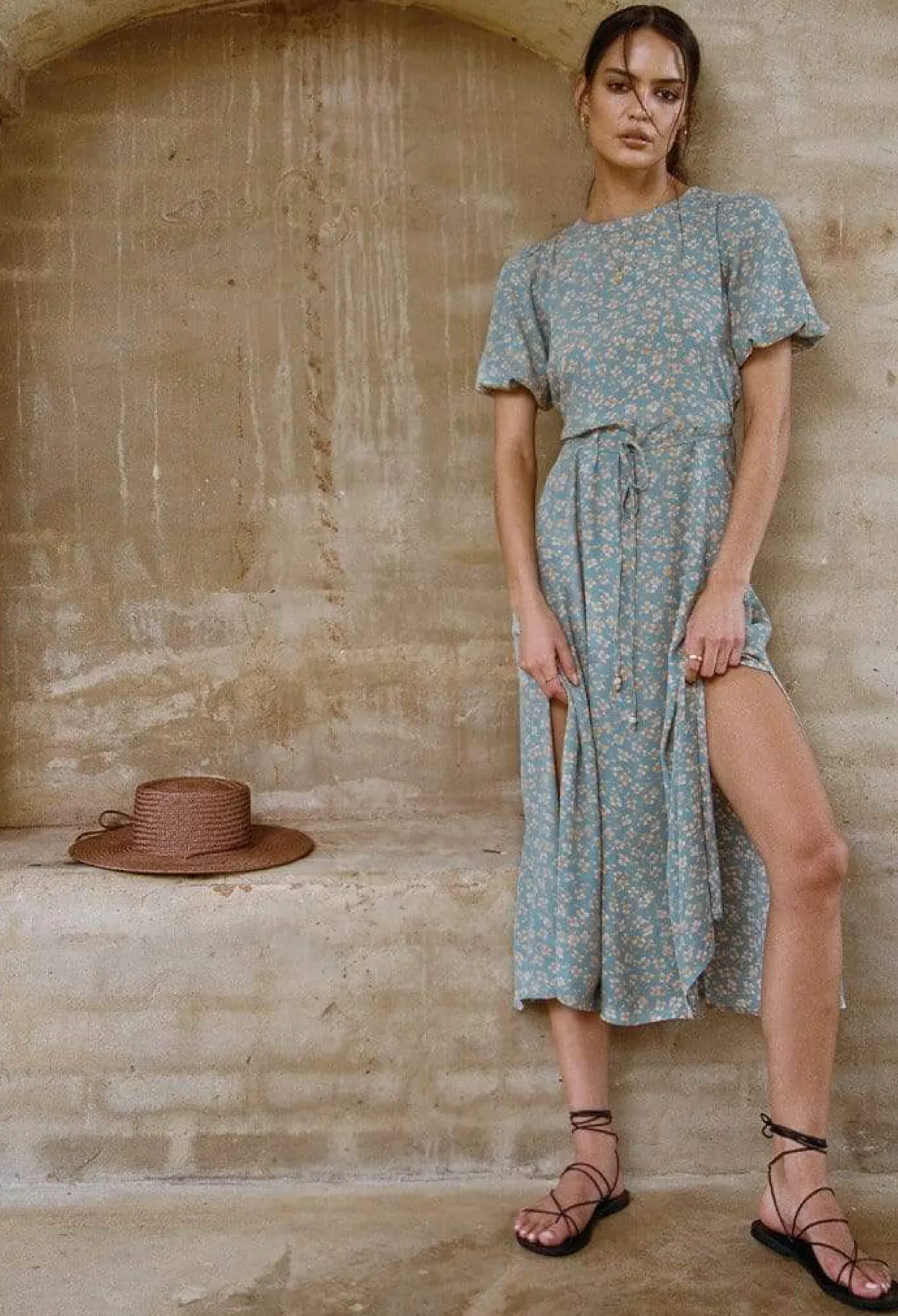 Nell High Neck Midi Dress