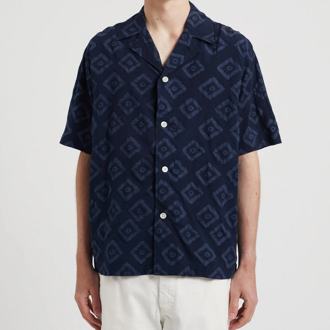 Norse Projects Mads Batik SS Shirt Dark Navy