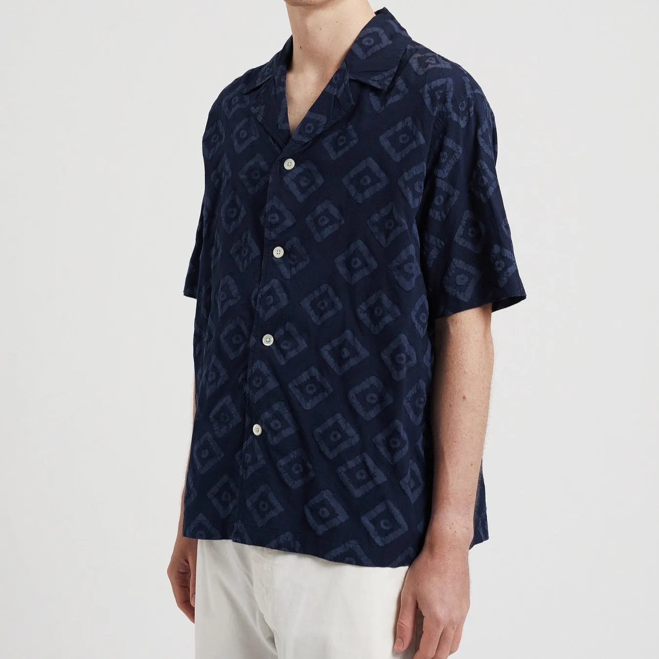 Norse Projects Mads Batik SS Shirt Dark Navy