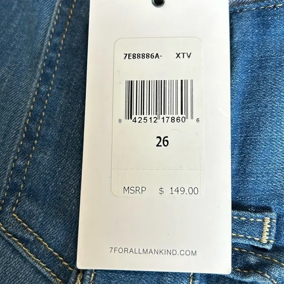 NWT 7 For All Mankind Cut Off Denim Jean Shorts‎ 26