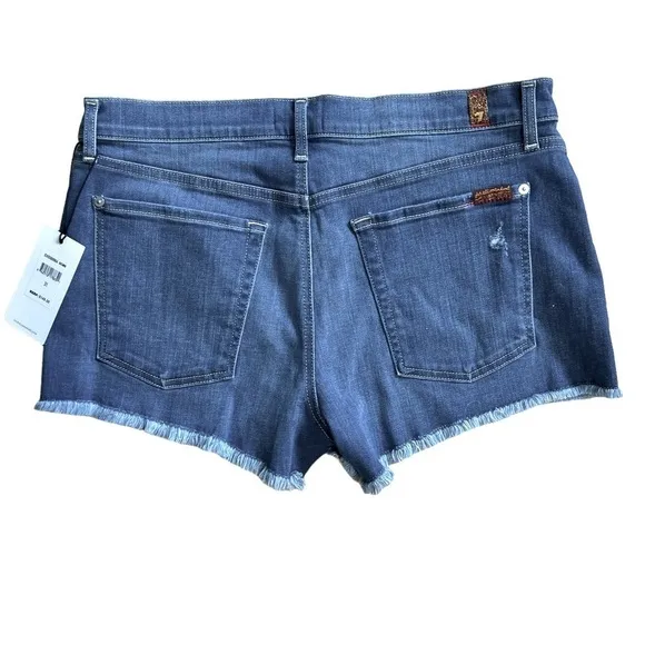 NWT 7 For All Mankind Cut Off Denim Jean Shorts‎ 26