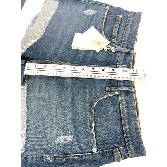 NWT Good American Good '90s Cutoff Blue 645 Denim Shorts Size 4