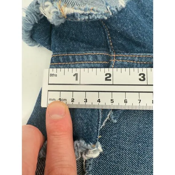 NWT Good American Good '90s Cutoff Blue 645 Denim Shorts Size 4