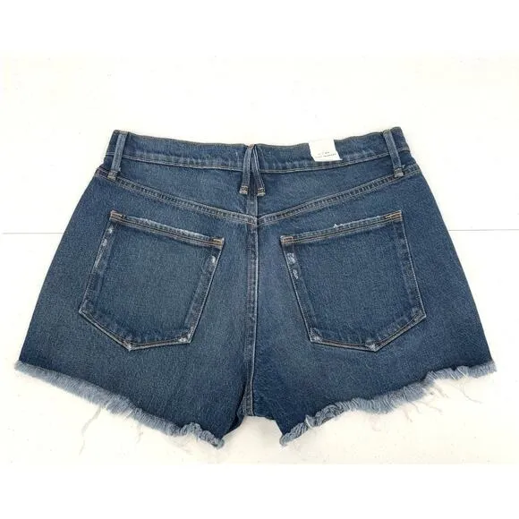 NWT Good American Good '90s Cutoff Blue 645 Denim Shorts Size 4