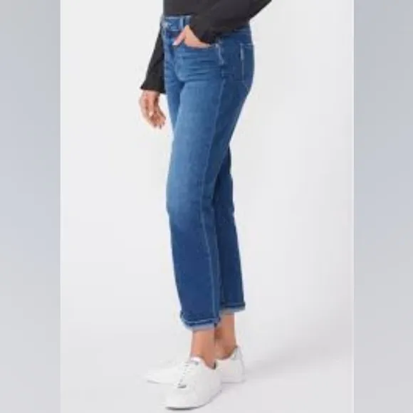 PAIGE Women's Brigitte Mid-Rise Slim Boyfriend Staight Leg Jeans In Roam