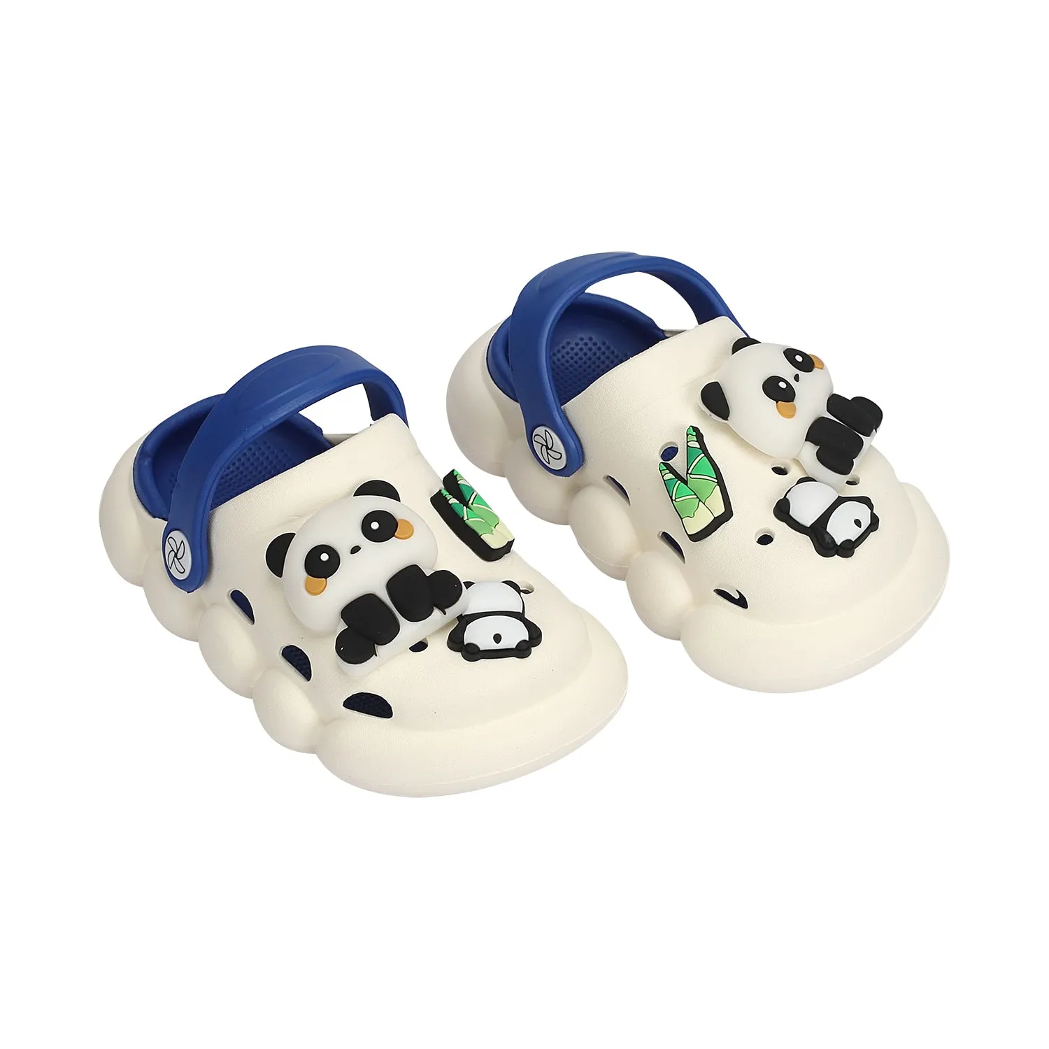 Panda Applique Detailed Clogs - Blue
