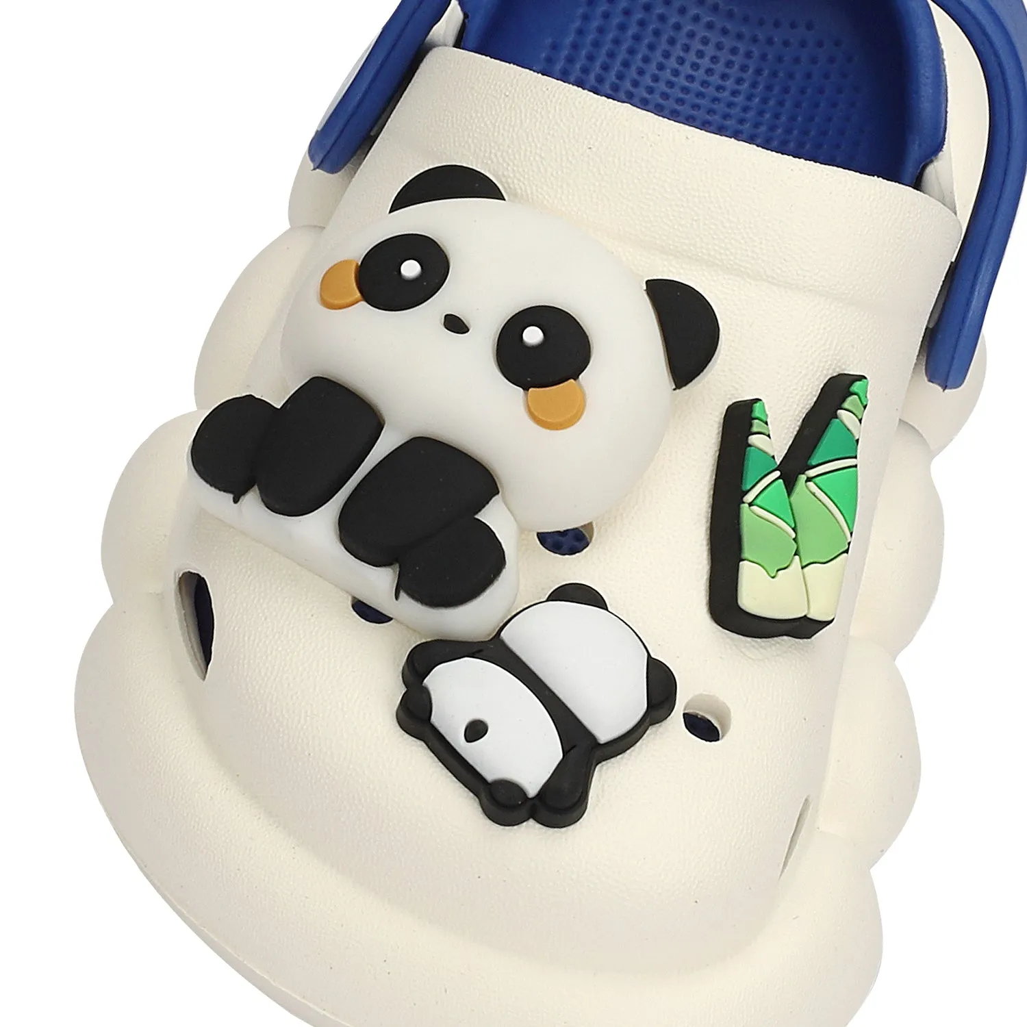 Panda Applique Detailed Clogs - Blue