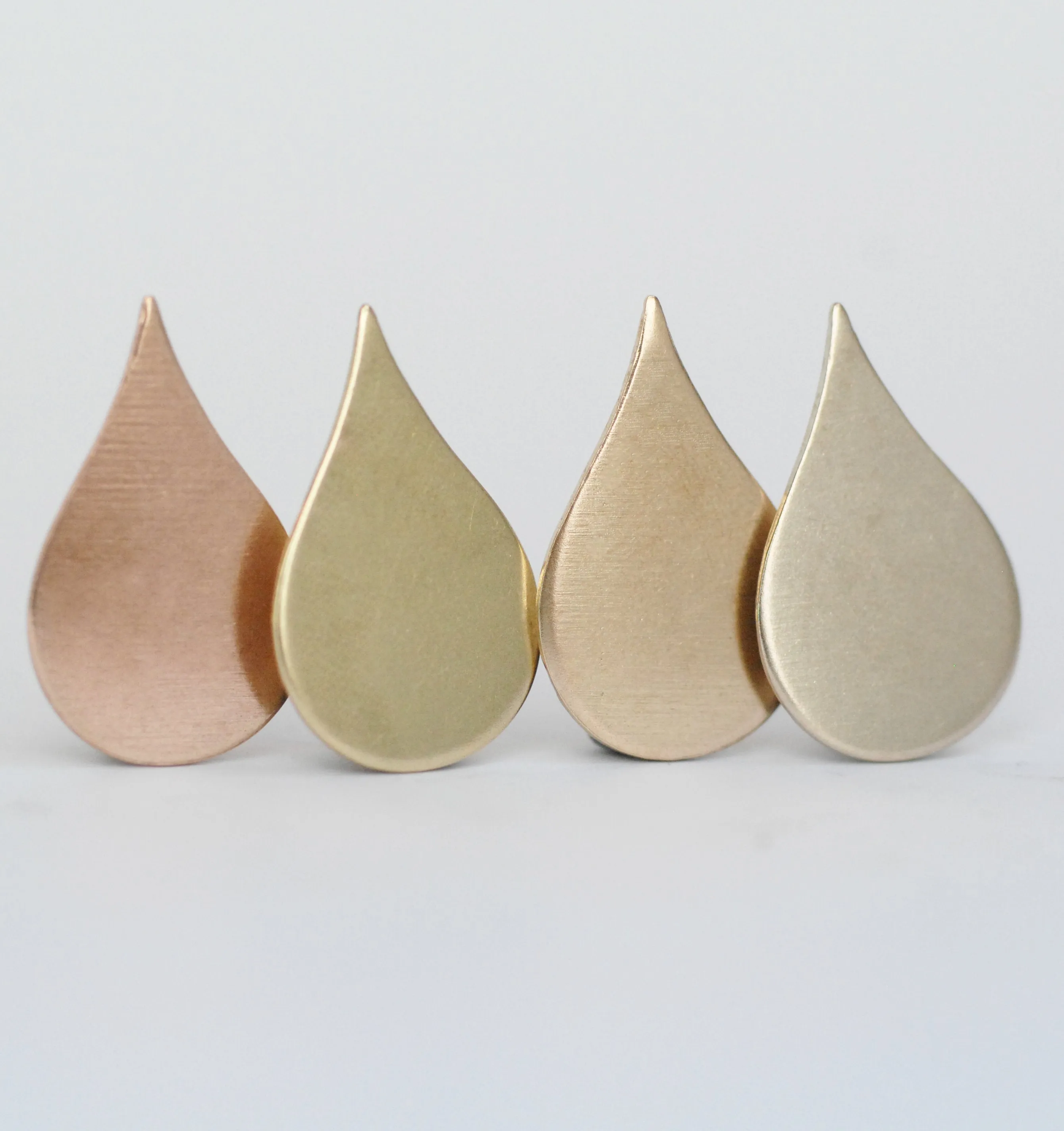 Pointed Teardrop 24mm x 15mm 24G 22g 20g rain drops, copper, brass, bronze, or nickel silver
