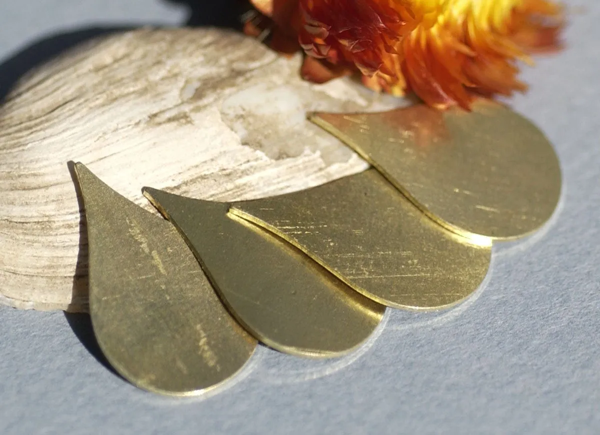 Pointed Teardrop 24mm x 15mm 24G 22g 20g rain drops, copper, brass, bronze, or nickel silver