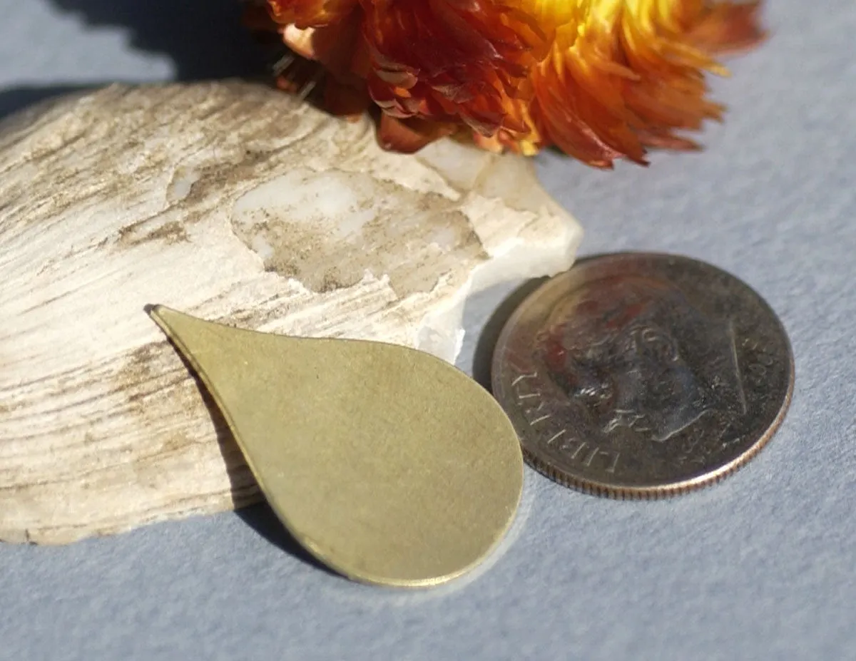 Pointed Teardrop 24mm x 15mm 24G 22g 20g rain drops, copper, brass, bronze, or nickel silver