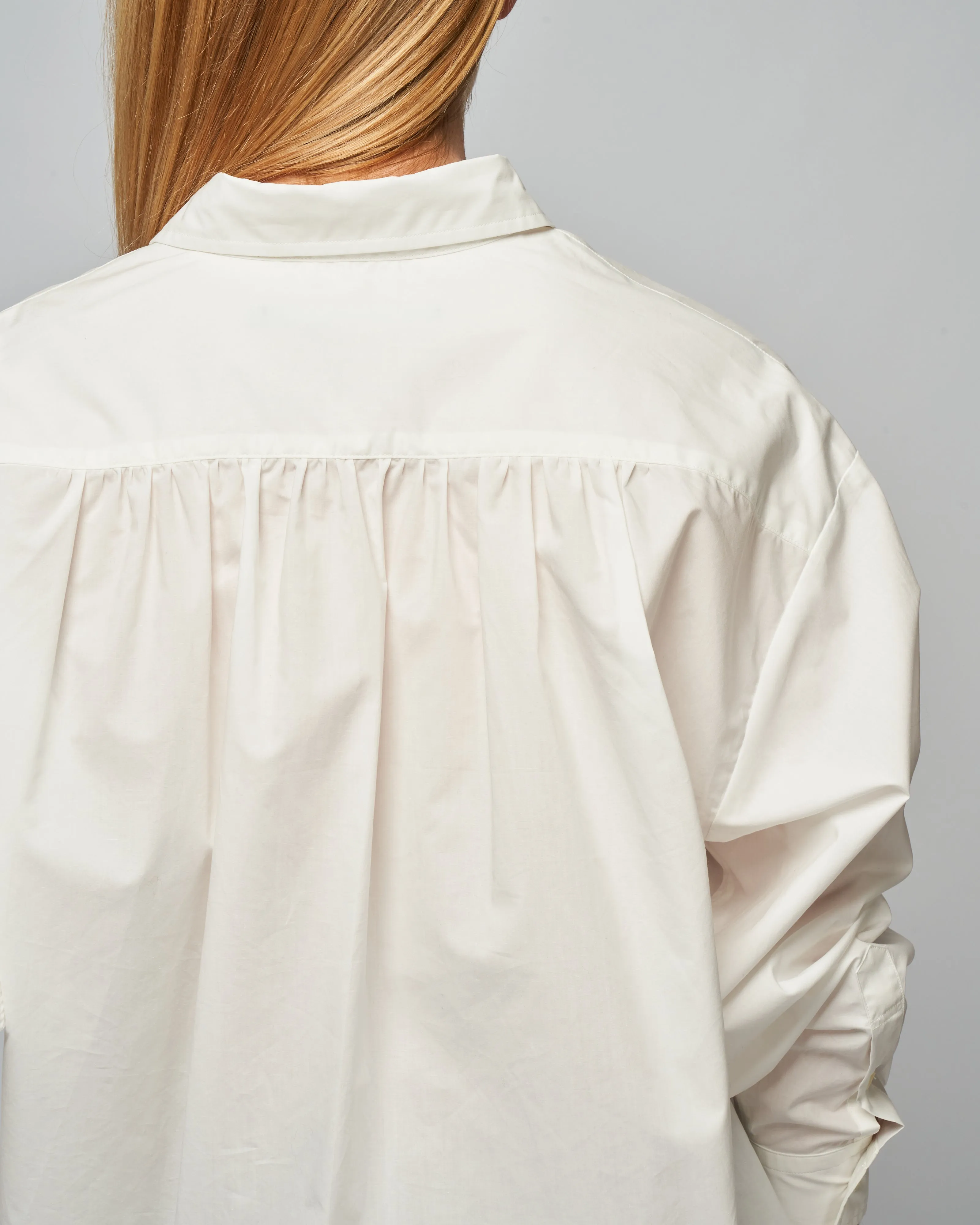 poplin button down - white