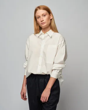 poplin button down - white