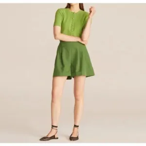 Rebecca Taylor Hollywood Shorts Size 0 Cypress Green High Rise Stretch Festival