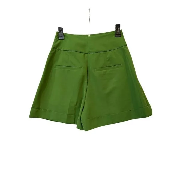 Rebecca Taylor Hollywood Shorts Size 0 Cypress Green High Rise Stretch Festival