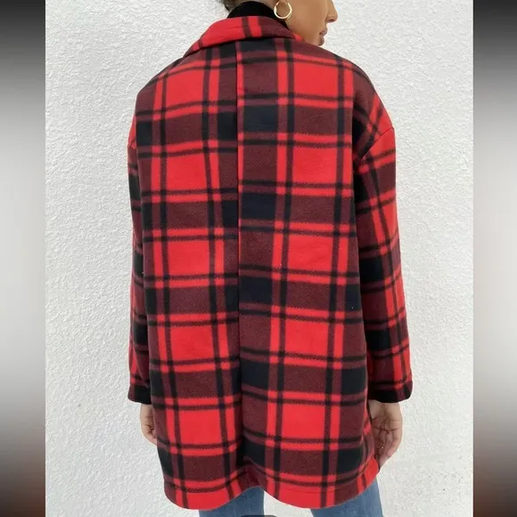 Red Plaid Long Jacket