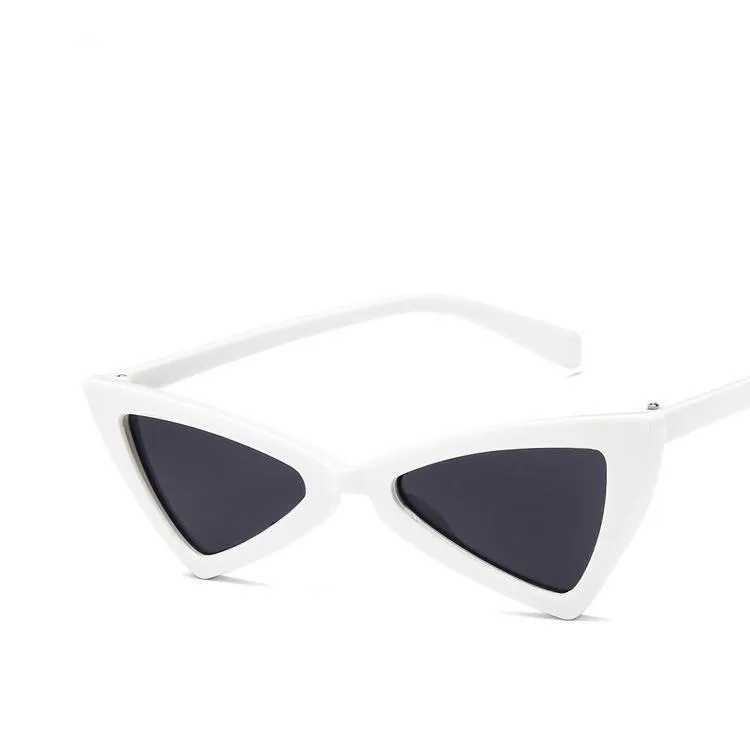 Retro Vintage Narrow Cat Eye Sunglasses High Pointed Triangle Glasses