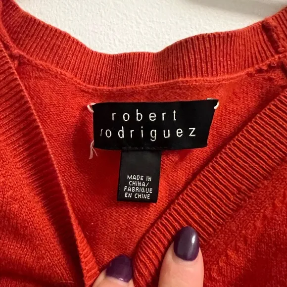 Robert Rodriguez Cashmere Cardigan Sweater- Red- Size M