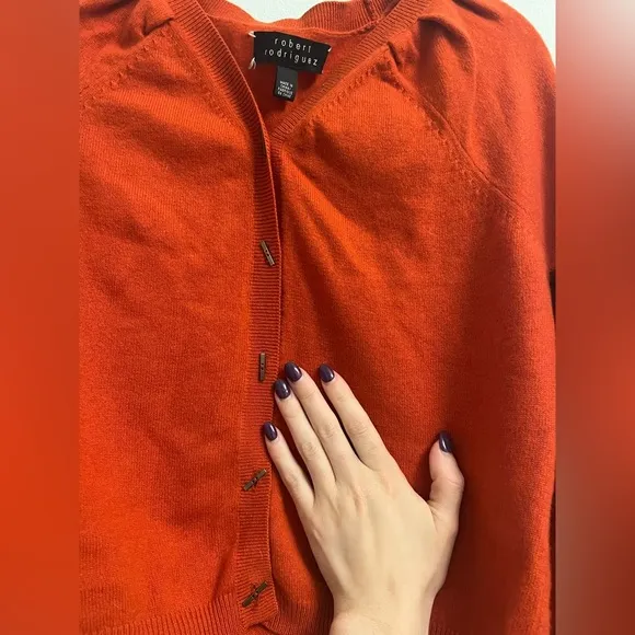 Robert Rodriguez Cashmere Cardigan Sweater- Red- Size M