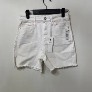 Sanctuary Ivory 5” Inseam Jean Shorts High-Waisted Frayed Hem NWT
