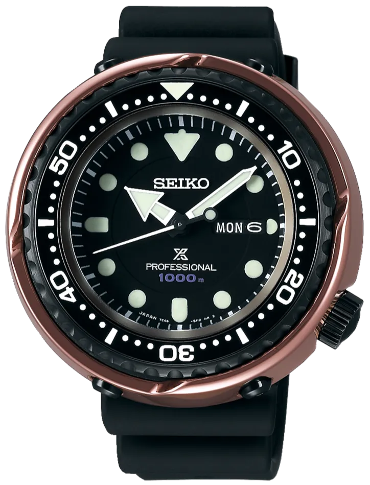 Seiko Prospex Sea Professional Quartz 1000M Diver Rose Gold Tuna Can S23627