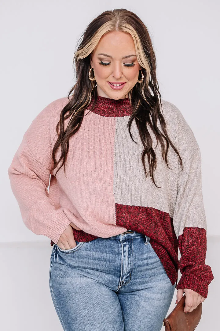 Shining Through Color Block Sweater
