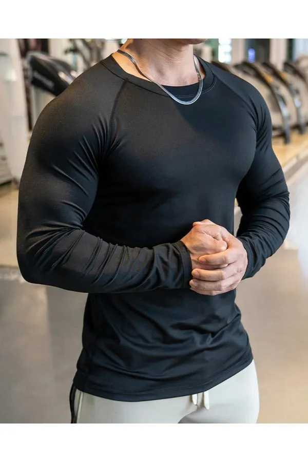 Shoulder Cut Pullover Long Sleeve Shirt
