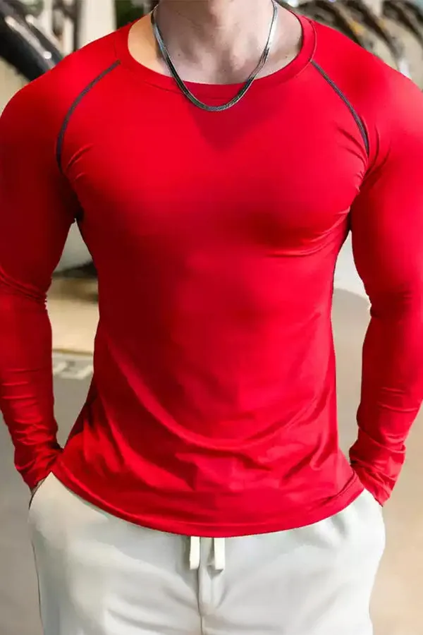 Shoulder Cut Pullover Long Sleeve Shirt