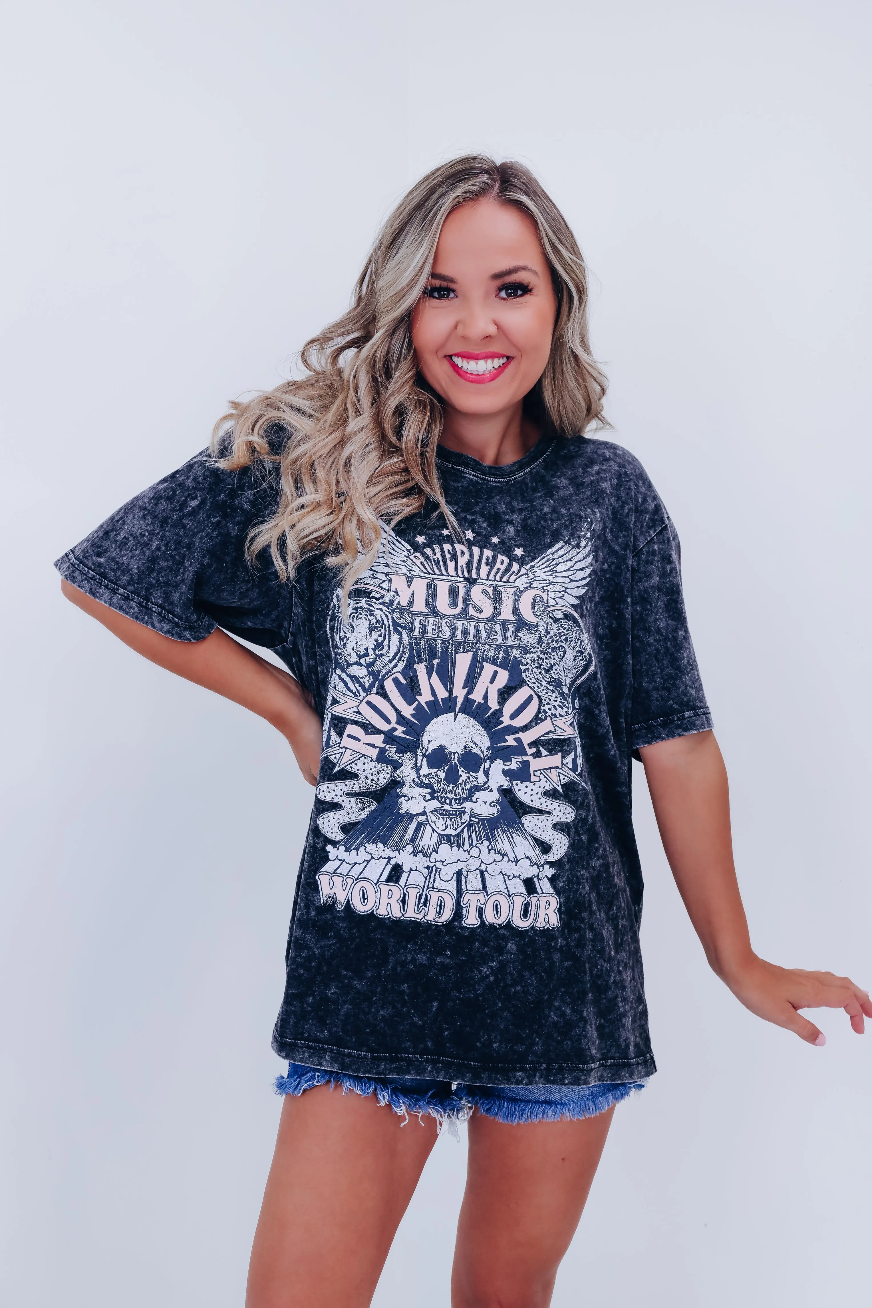 Skull Festival Graphic Tee - Black