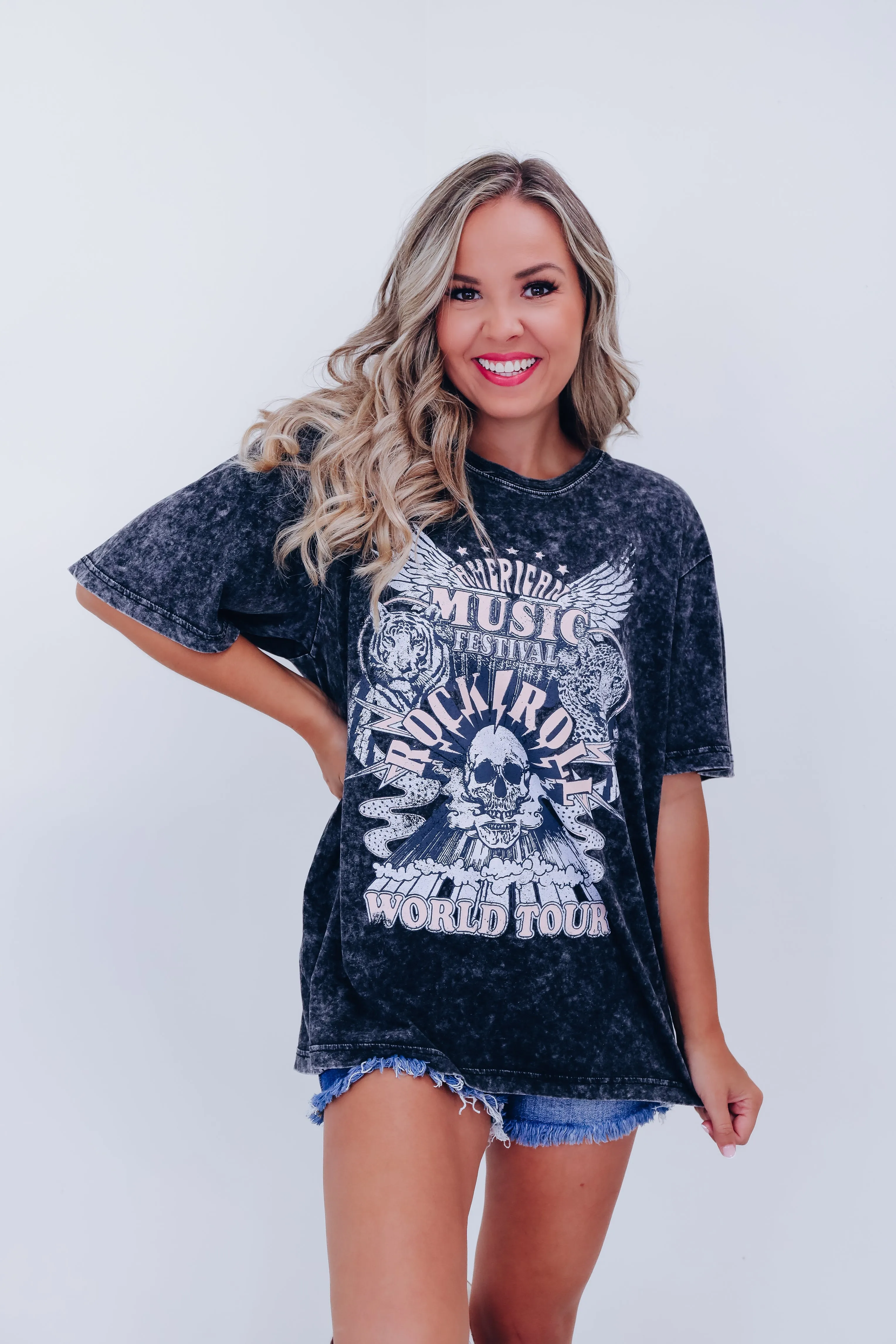 Skull Festival Graphic Tee - Black