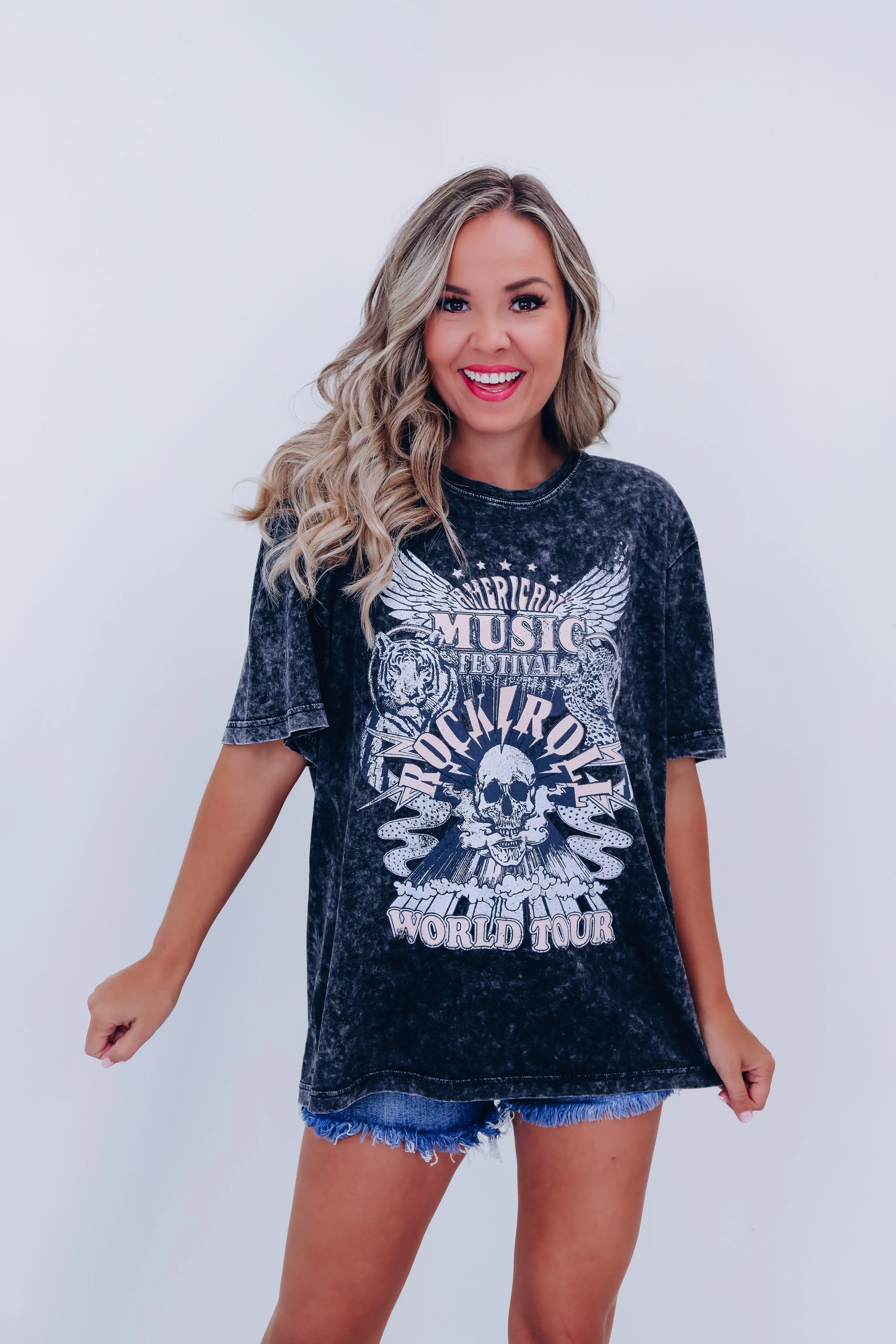 Skull Festival Graphic Tee - Black