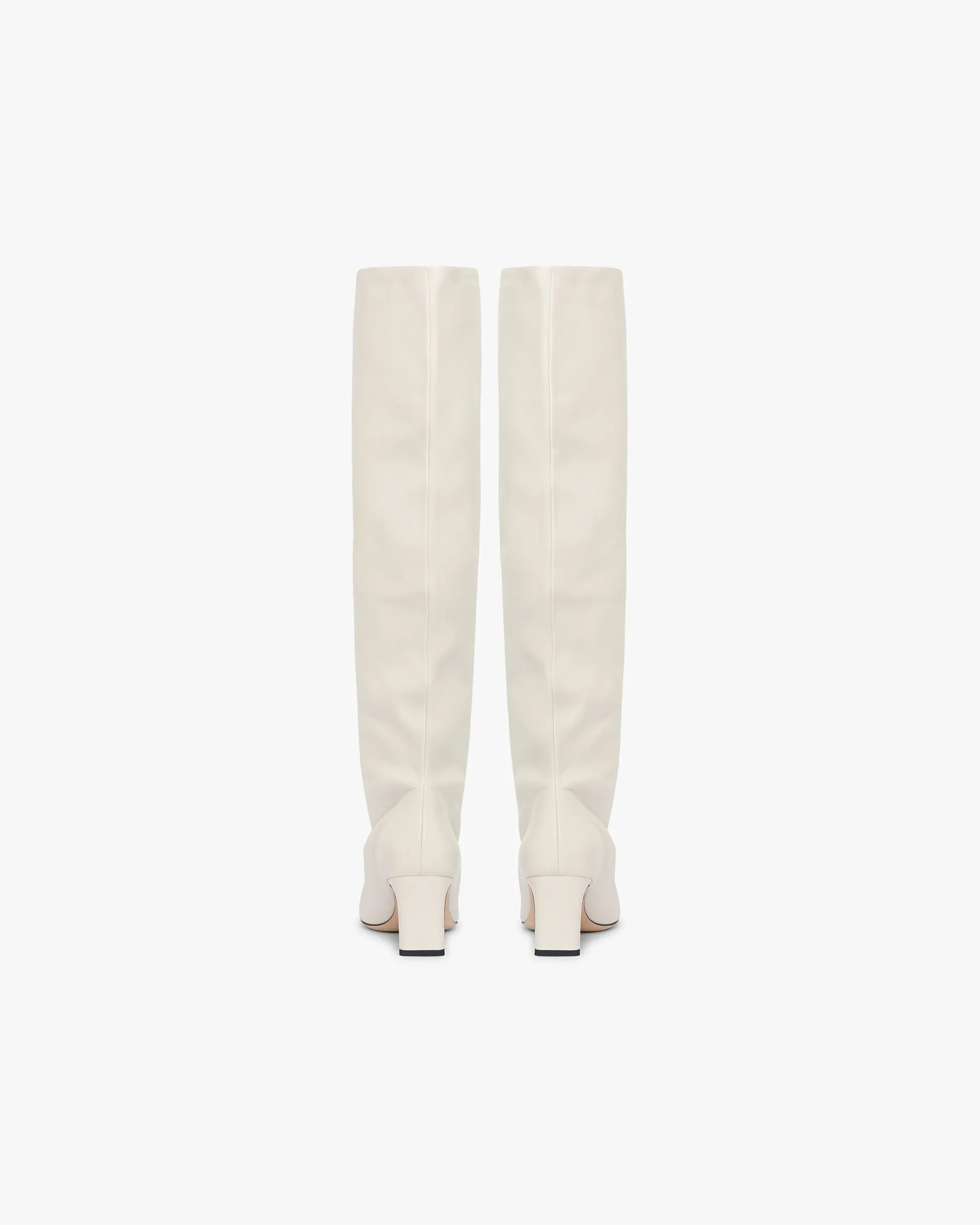 Square Toe Knee Boot - Ecru