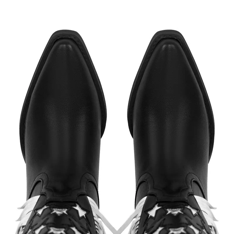 Star Fringe Mid-Calf Cowboy Boots