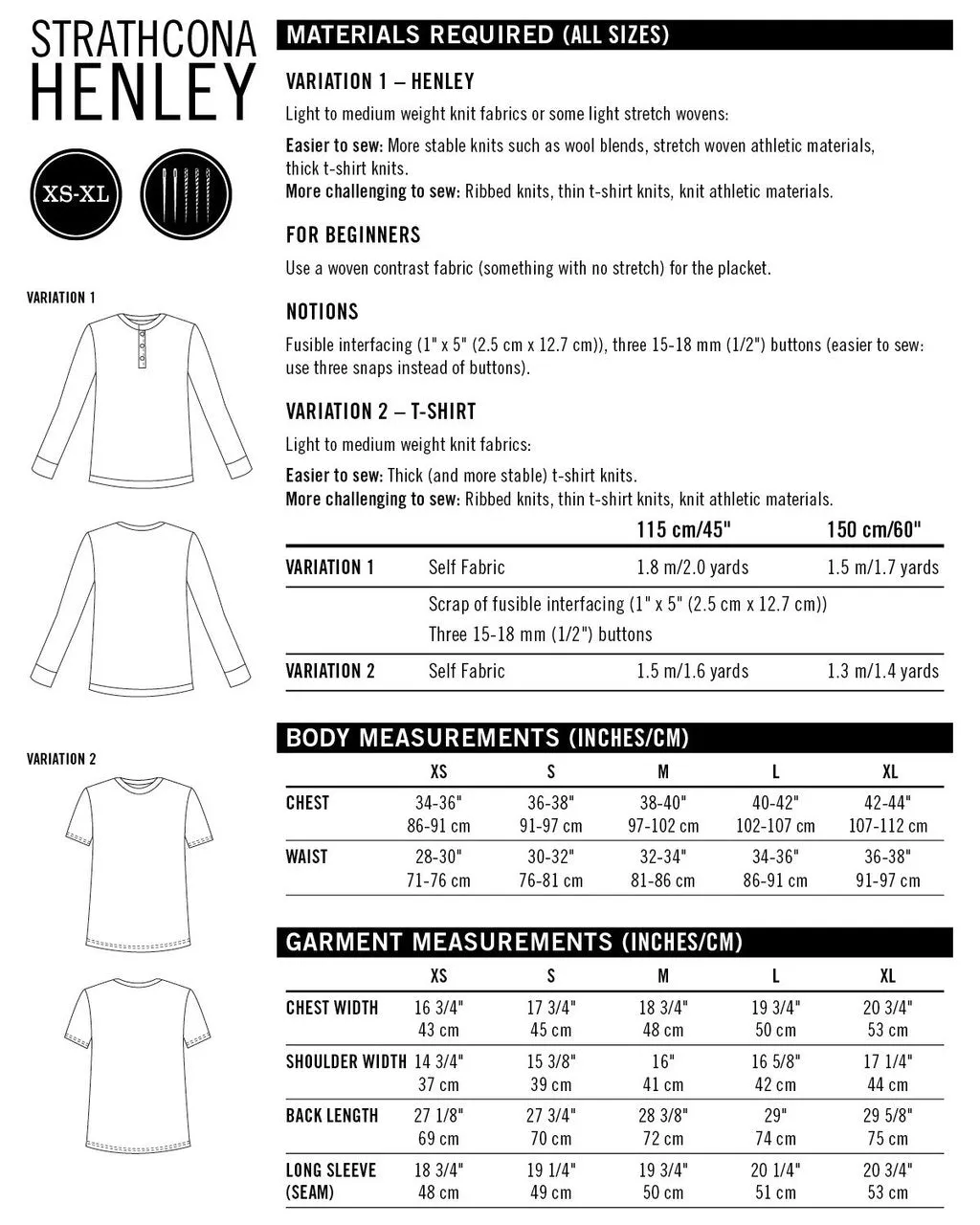 Strathcona Henley Sewing Pattern by Thread Theory