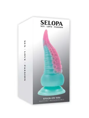 Stuck on You Vibrating Dildo Multicolor
