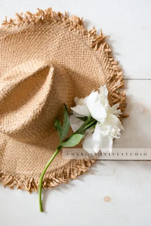 Sun Hat & Peony. Digital Image