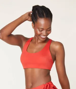 The Caledonia Bikini Top - Eco Nylon - Chili Pepper (Archive)