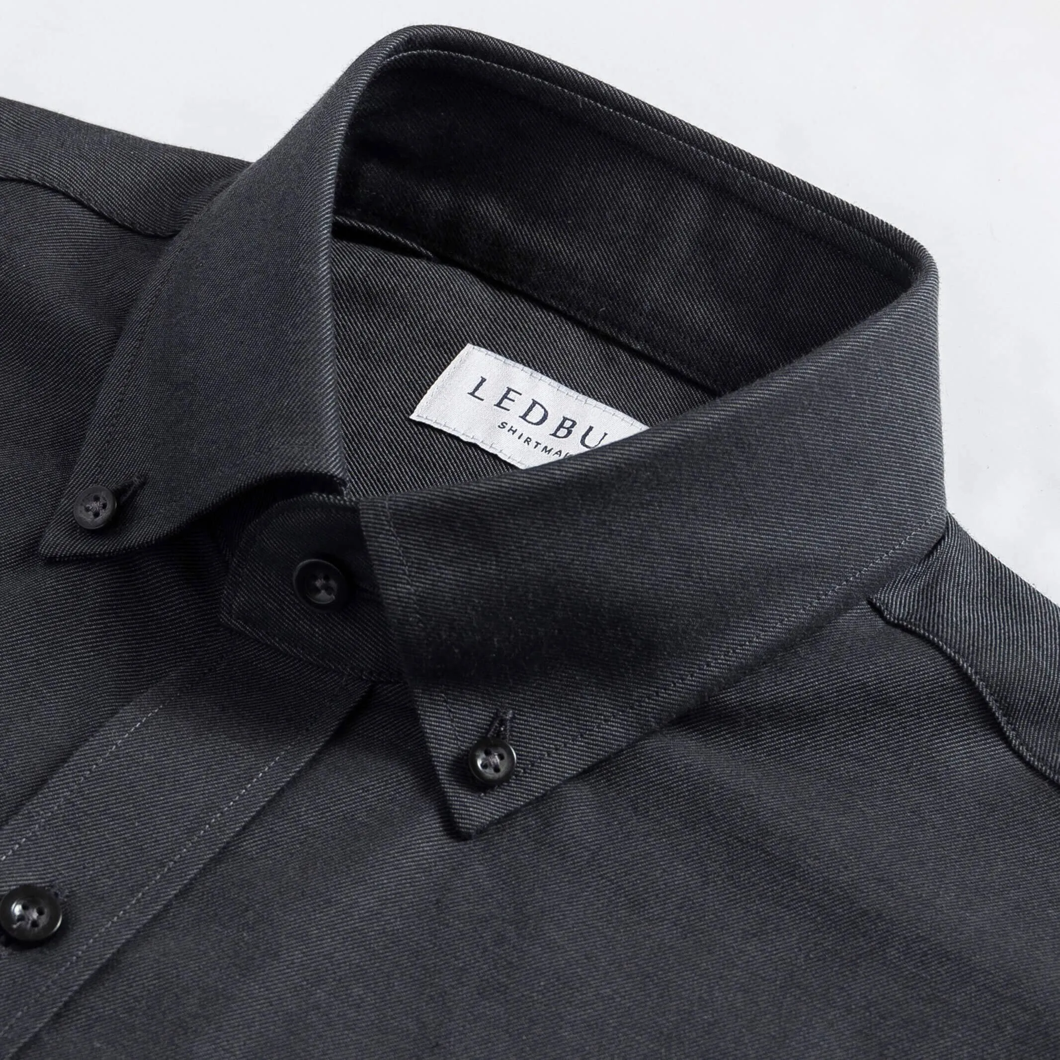 The Dark Grey Malone Washed Twill Custom Shirt