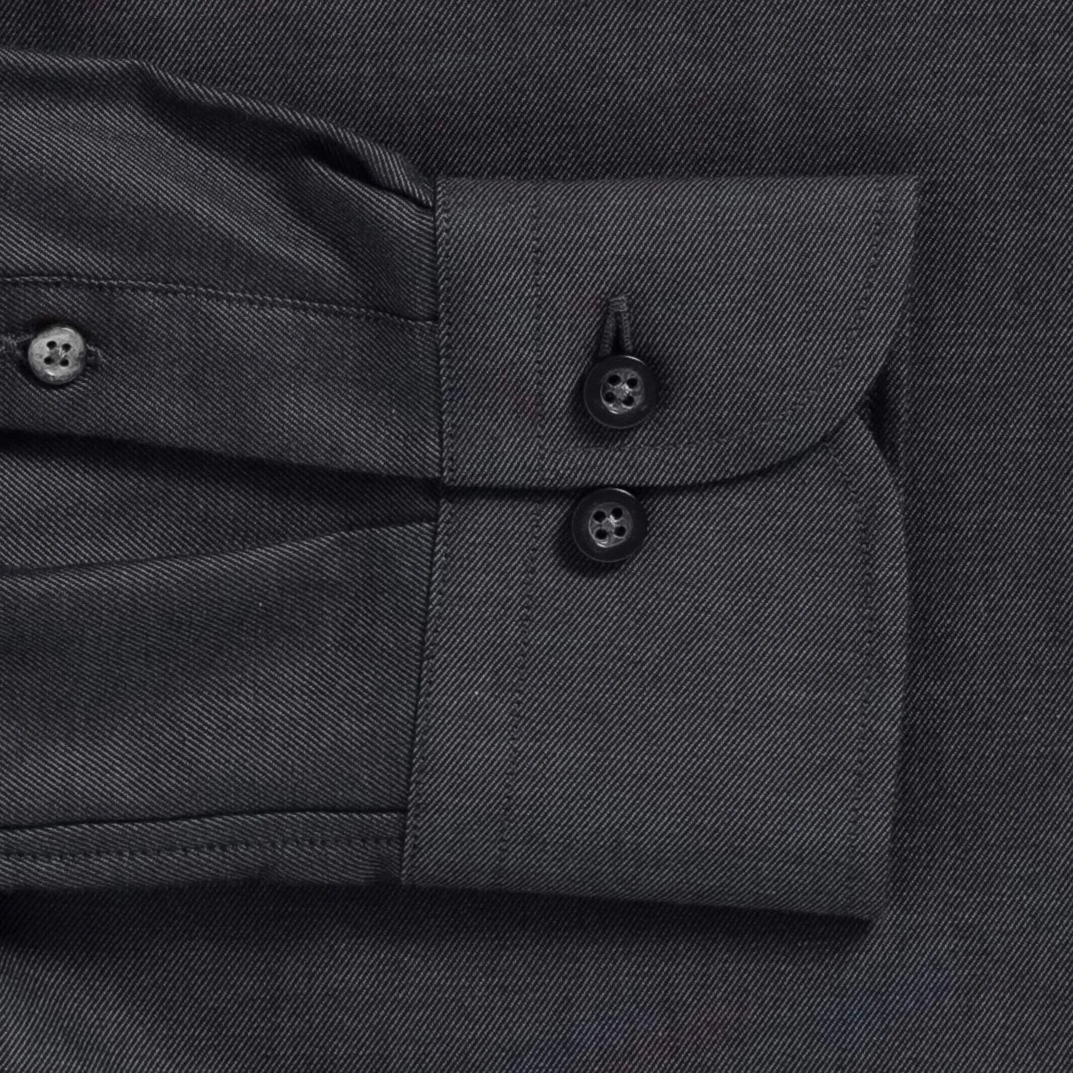 The Dark Grey Malone Washed Twill Custom Shirt