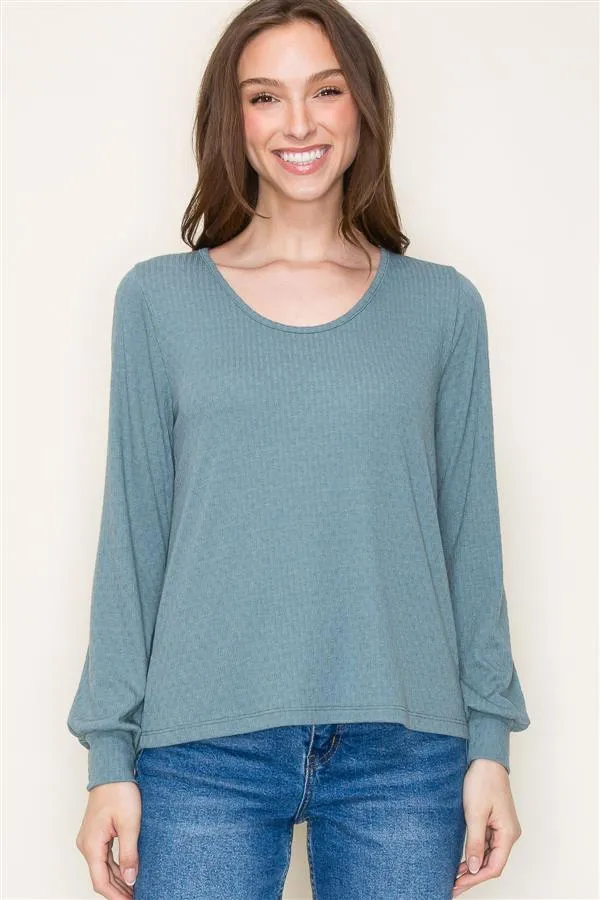 The Lainey Pointelle Knit Long Sleeve Top