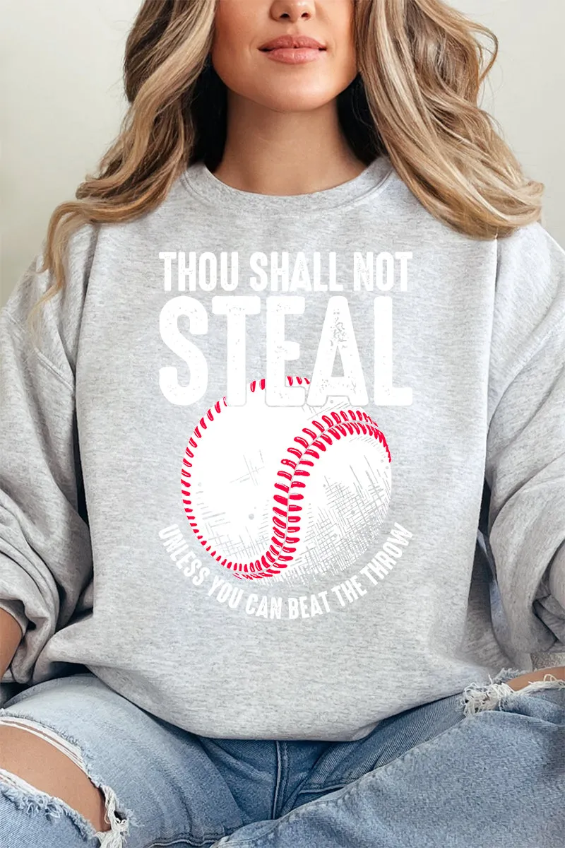 Thou Shall Not Steal Baseball Heavy-weight Crew Sweatshirt