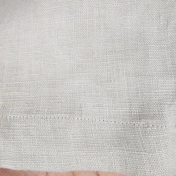 Ulla Popken Pleat Front Elastic Waist Naturally Linen Skirt Tie Rope Beige Sz 18