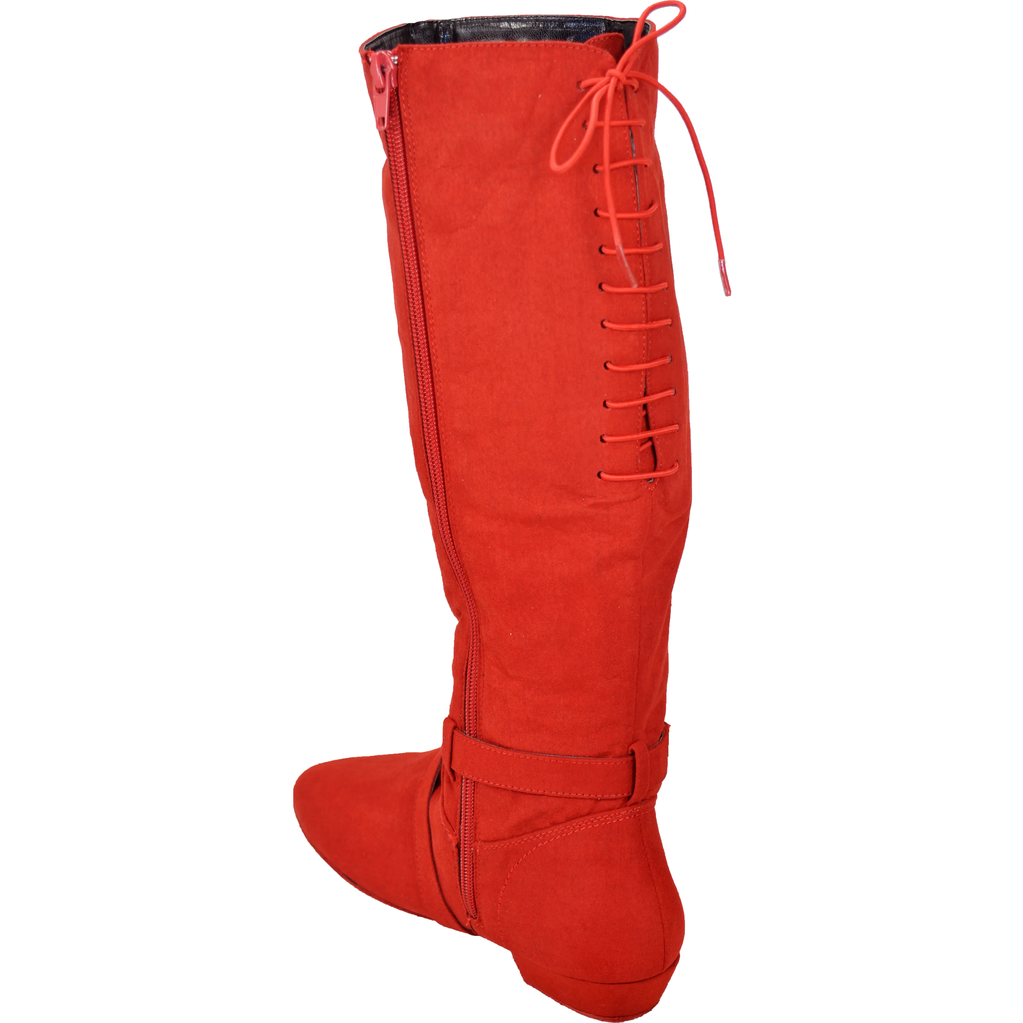 Ultimate Fashion Boot - Tall Lacey - Red Microsuede
